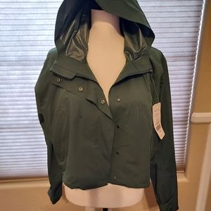 Fabretics green waisted hooded   sporty jacket